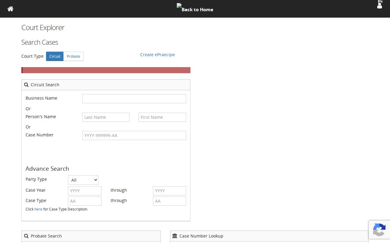 Orion Township resident lookup using the Oakland County Court Explorer interface