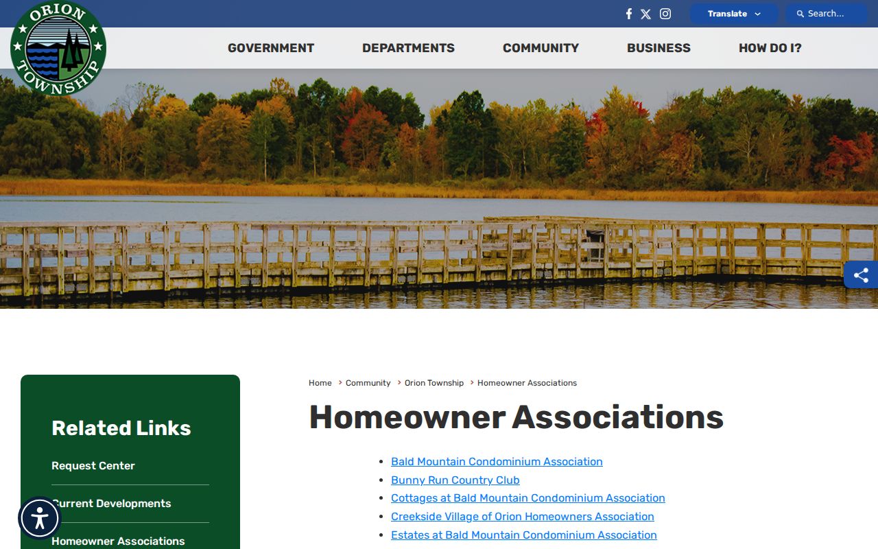 Orion Township neighbors association inventory