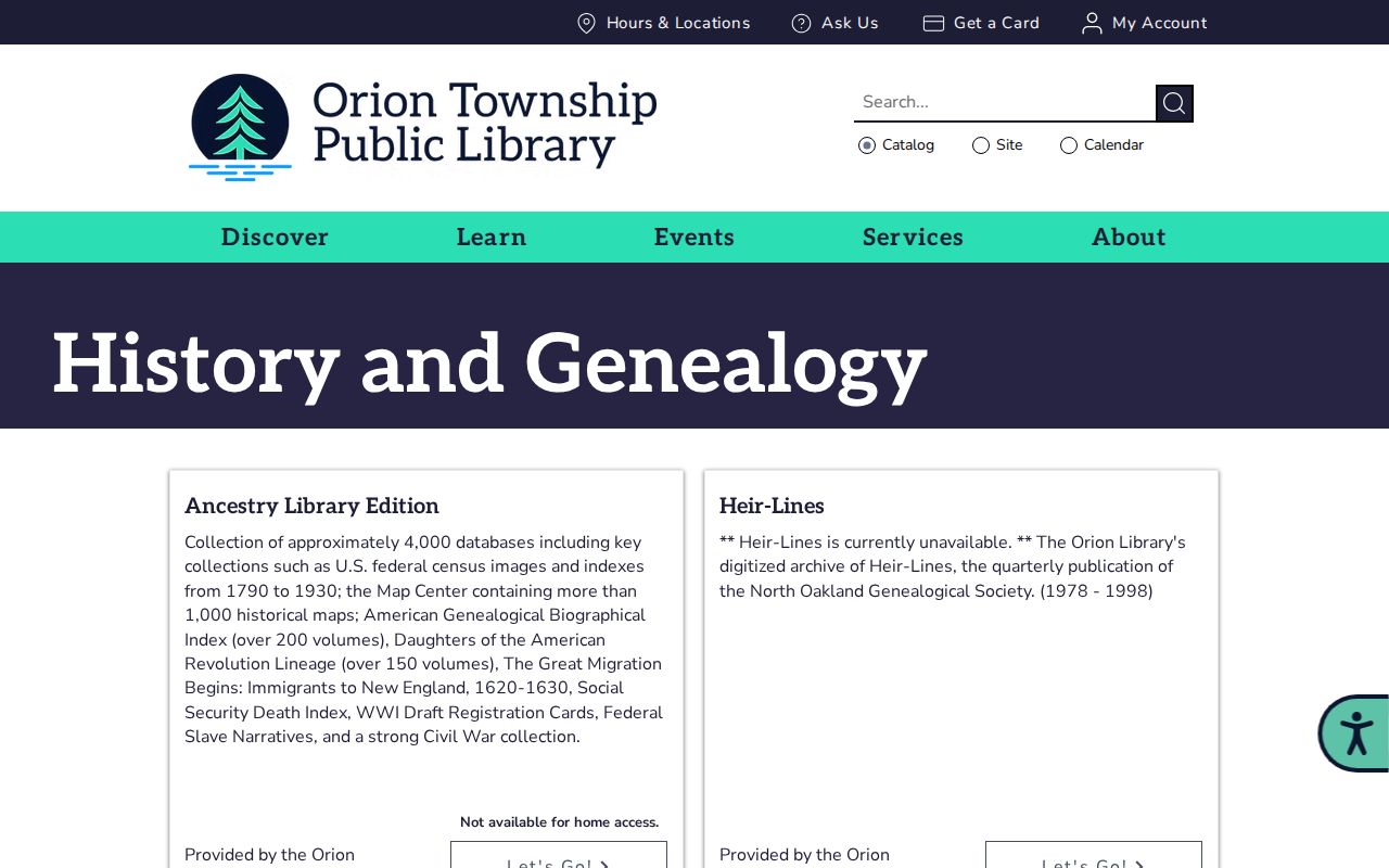Orion Township city directory Orion Library history and genealogy resources